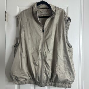 Greg Norman Full Zip Vest, Beige/Tan Windbreaker, Size XL